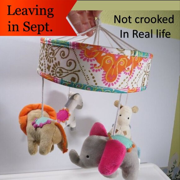 Baby Plush Animal mobile (soft animals Elephant, Lion, Giraffe, Donkey) - Picture 3 of 16